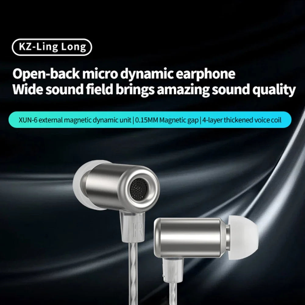 KZ Linglong In Ear Monitor Headphones Comfortable HIFI Bass Earbuds Dynamic Sport Noise Cancelling Headset for Game Music Lover