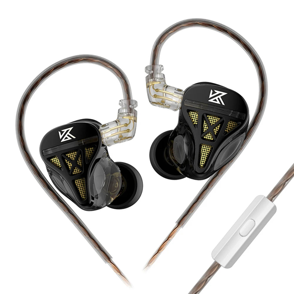 KZ-DQS In Ear Wired Earphones 3.5mm Plug Professional Wired Headphones Noise Cancelling Bass Earbuds for Sports Game Music