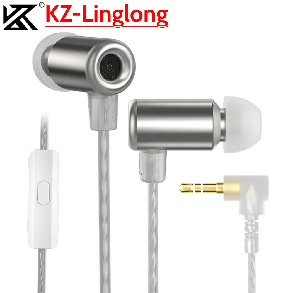 KZ Linglong In Ear Monitor Headphones Comfortable HIFI Bass Earbuds Dynamic Sport Noise Cancelling Headset for Game Music Lover