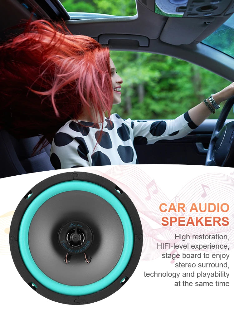 4/5/6.5 Inch HiFi Coaxial Subwoofer 100W/160W Car Audio Music Stereo Sensitivity 92dB Full Range Speaker Car Subwoofer Stereo