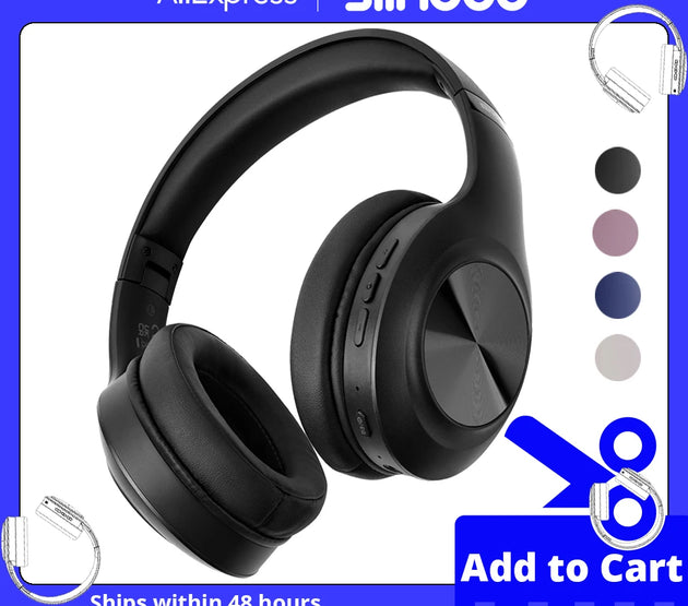 Siindoo JH-923 Wireless Headphones Over Ear,Foldable Bluetooth Headsets,3EQ Sound Modes, Hi-Res Audio with Deep Bass Microphone