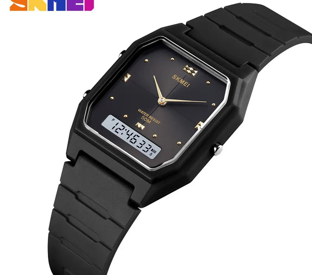 SKMEI Fashion 3 Time Display Digital Wristwatches For Men Women Casual Stopwatch Sport Watch 5Bar Waterproof Alarm Clock Watches