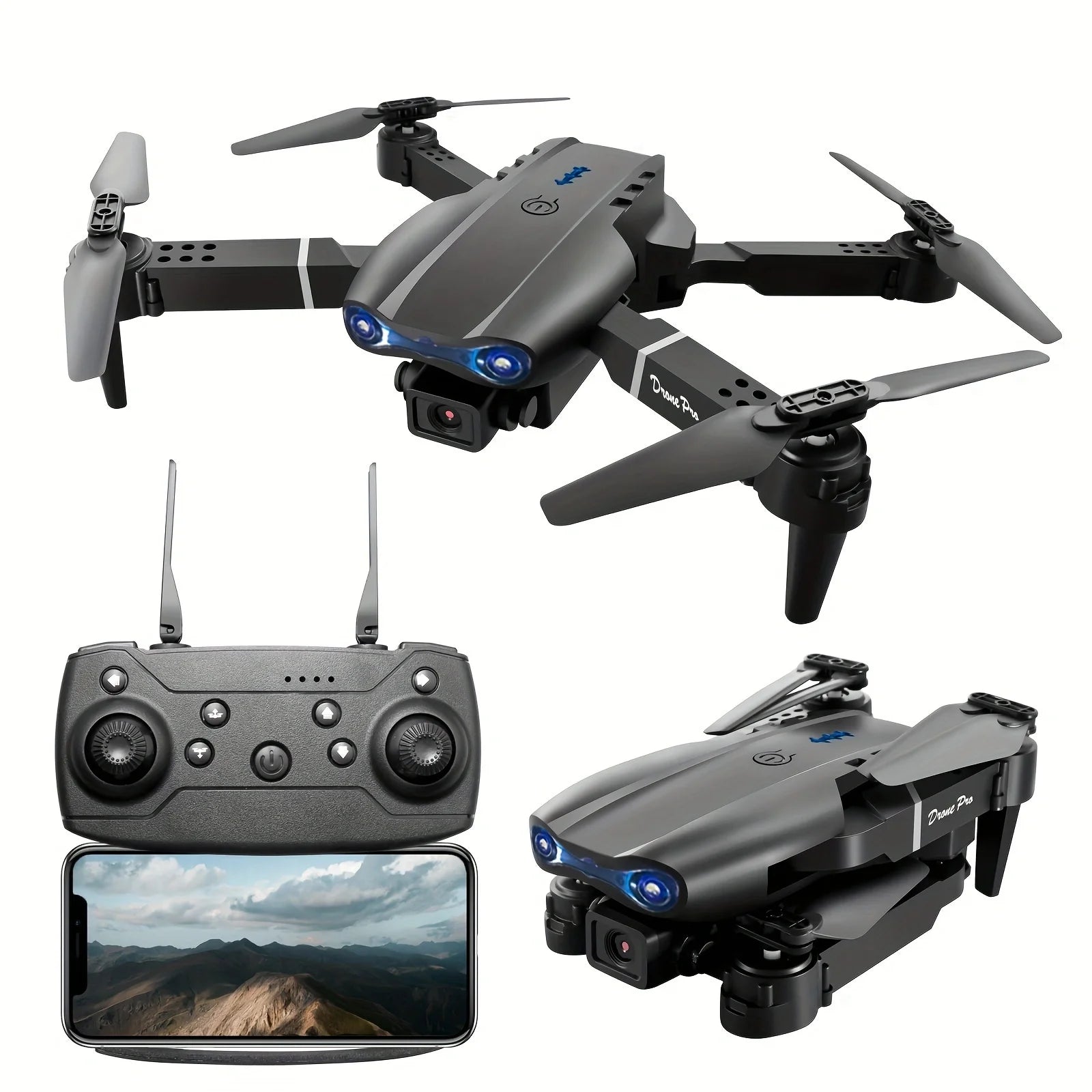 Professional RC Drone, WIFI Dual Camera RC Quadcopter Altitude Hold RC Toys, RC Beginner Men Women Gift Birthday Gift Openin