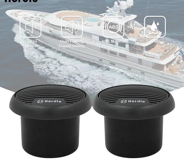 Herdio 140W Two-Way Marine Waterproof Stereo Mini Speaker System Is Applicable To ATV UTV Motorcycle Outdoor