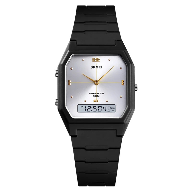 SKMEI Fashion 3 Time Display Digital Wristwatches For Men Women Casual Stopwatch Sport Watch 5Bar Waterproof Alarm Clock Watches
