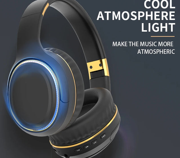 TWS Bluetooth Headphone Wireless Music Headset Over The Ear High Fidelity Bass Stereo Sports Bluetooth Earphones with AUX Cable