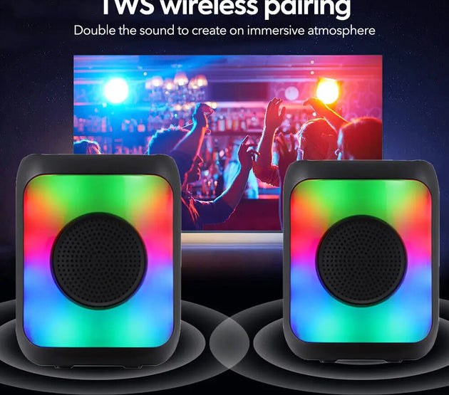 Bluetooth Speaker TWS Wireless Powerful Box Portable Outdoor Speakers 3 inche Subwoofer Rechargeable LED Light  Party Speaker