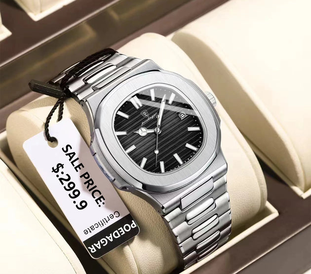 POEDAGAR Top Luxury Brand Man Watch Sports Waterproof Luminous Date Men Wristwatch Square Dial Quartz Men's Watches High Quality