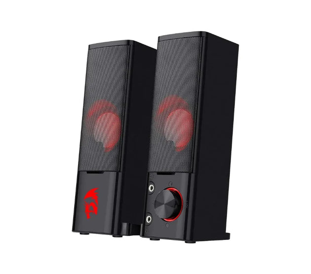 Redragon GS550 PC Gaming Speakers 2.0 Channel Desktop Computer Sound Bar  Quality Bass & Decent Red Backlit