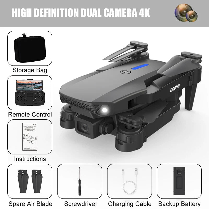 E88/E58  4K High-definition Drone Aerial Photography RC Aircraft Intelligent Fixed Height Four Axis Aircraft Children's Boy Toys