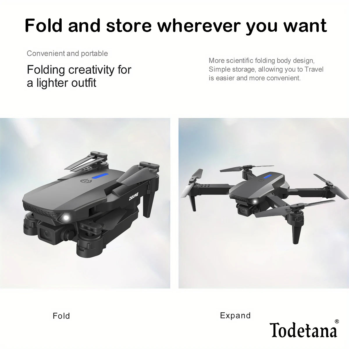 Pocket - Size Foldable Drone for Travel, 4K HD Camera, Optical Flow Stabilization, 40M Remote, Ultra - Portable for Capturing Tr