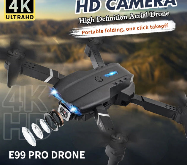 New E99Pro RC Drone 4K Professinal With 1080P Wide Angle HD Camera Foldable Helicopter WIFI FPV Height Hold Gift Toy