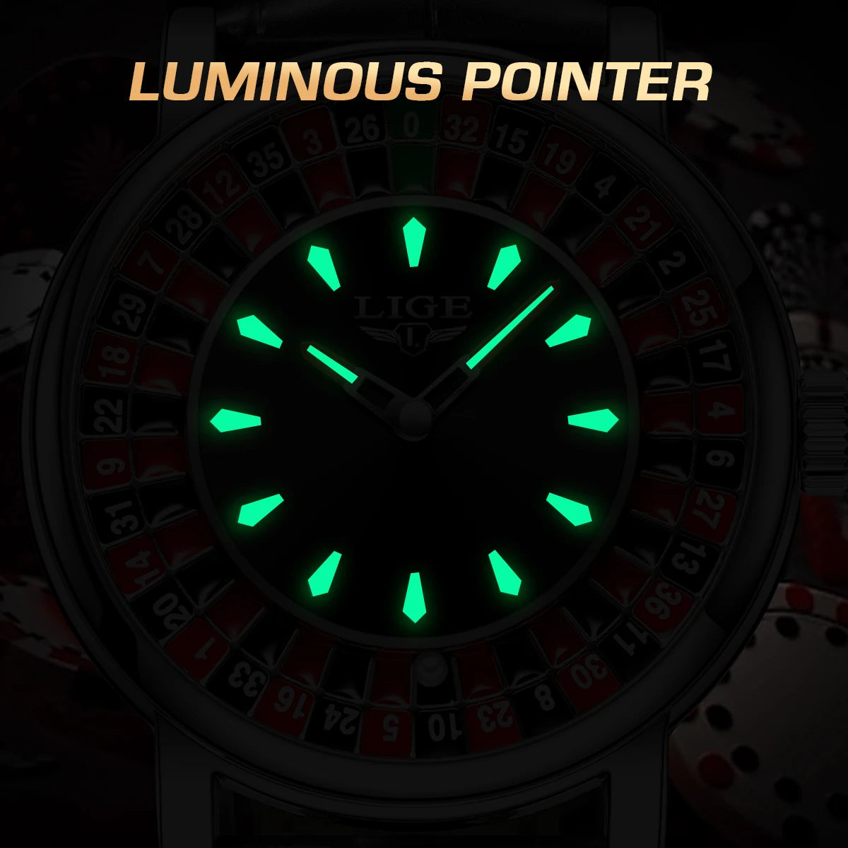 LIGE Russian Roulette Dial Man Watch Creative Wheel Man Wristwatches Business Leather Luminous Move Lucky Ball Watch+Gift BOX