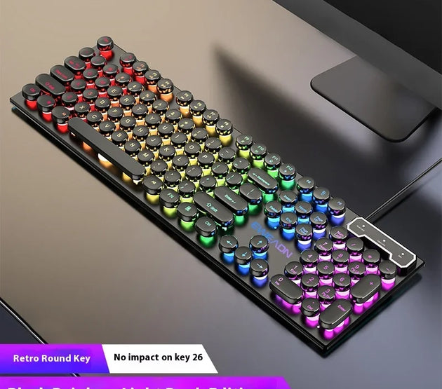 Punk Style Mechanical Keyboard 104 Keys Usb Wired Gaming Keyboards Rgb Backlit for Pc Laptop Gamers Wired Keyboard Plug and Play