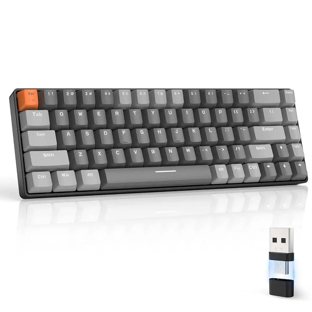 MAMBASNAKE x ZIYOU LANG K68 60% Wireless Mechanical Keyboard, Bluetooth 5.0/2.4GHz with Dual Mode 2-in-1 Receiver