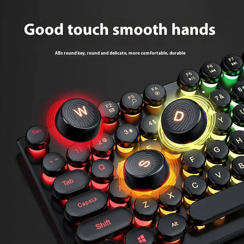 Punk Style Mechanical Keyboard 104 Keys Usb Wired Gaming Keyboards Rgb Backlit for Pc Laptop Gamers Wired Keyboard Plug and Play
