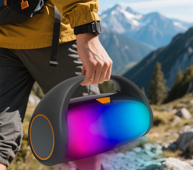 1000W Bluetooth Speaker LED Light Portable Outdoor Speakers Dual 3'' Subwoofer Sound Box Support