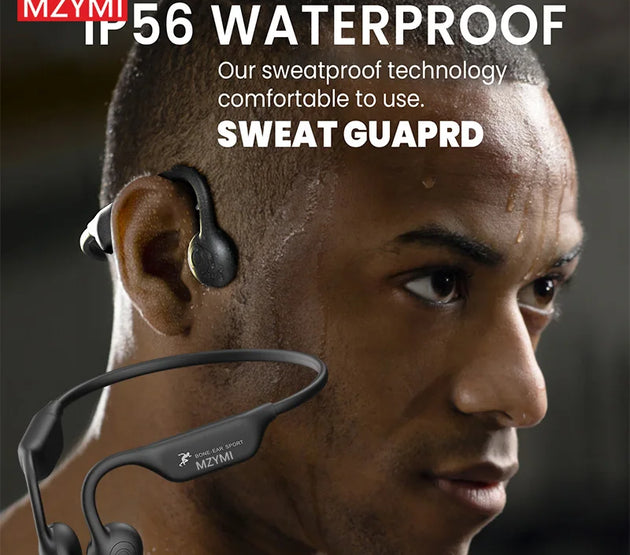 MZYMI A18 TWS Earphone Bone Conduction Neckband Headphone Sport IP56 Waterproof Headset Built-in Mic For Android iOS