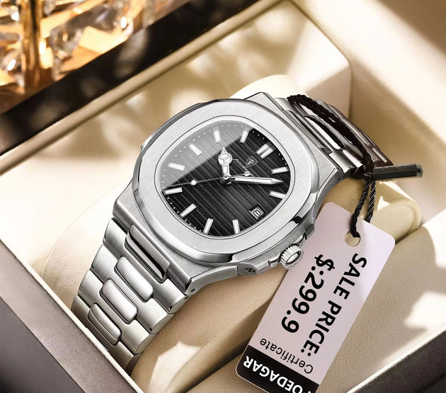 POEDAGAR Top Luxury Brand Man Watch Sports Waterproof Luminous Date Men Wristwatch Square Dial Quartz Men's Watches High Quality