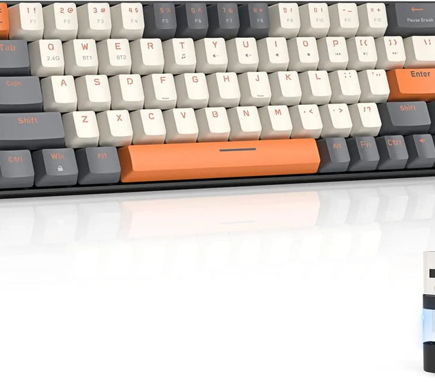 MAMBASNAKE x ZIYOU LANG K68 60% Wireless Mechanical Keyboard, Bluetooth 5.0/2.4GHz with Dual Mode 2-in-1 Receiver