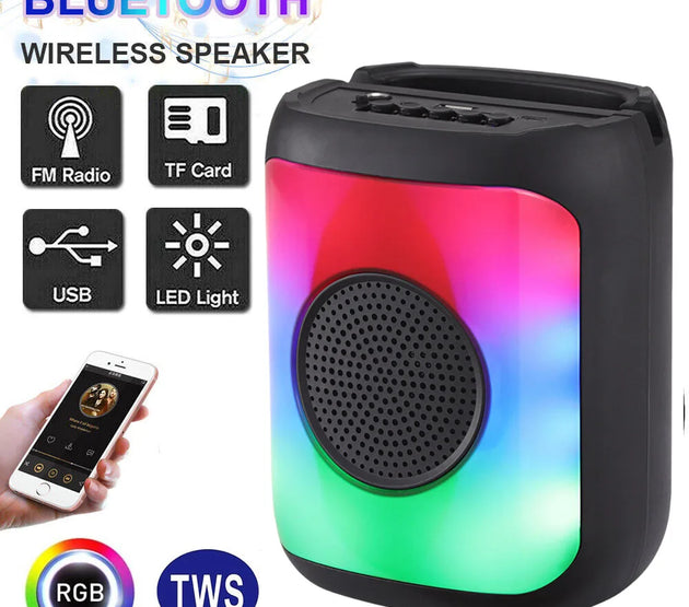 Bluetooth Speaker TWS Wireless Powerful Box Portable Outdoor Speakers 3 inche Subwoofer Rechargeable LED Light  Party Speaker