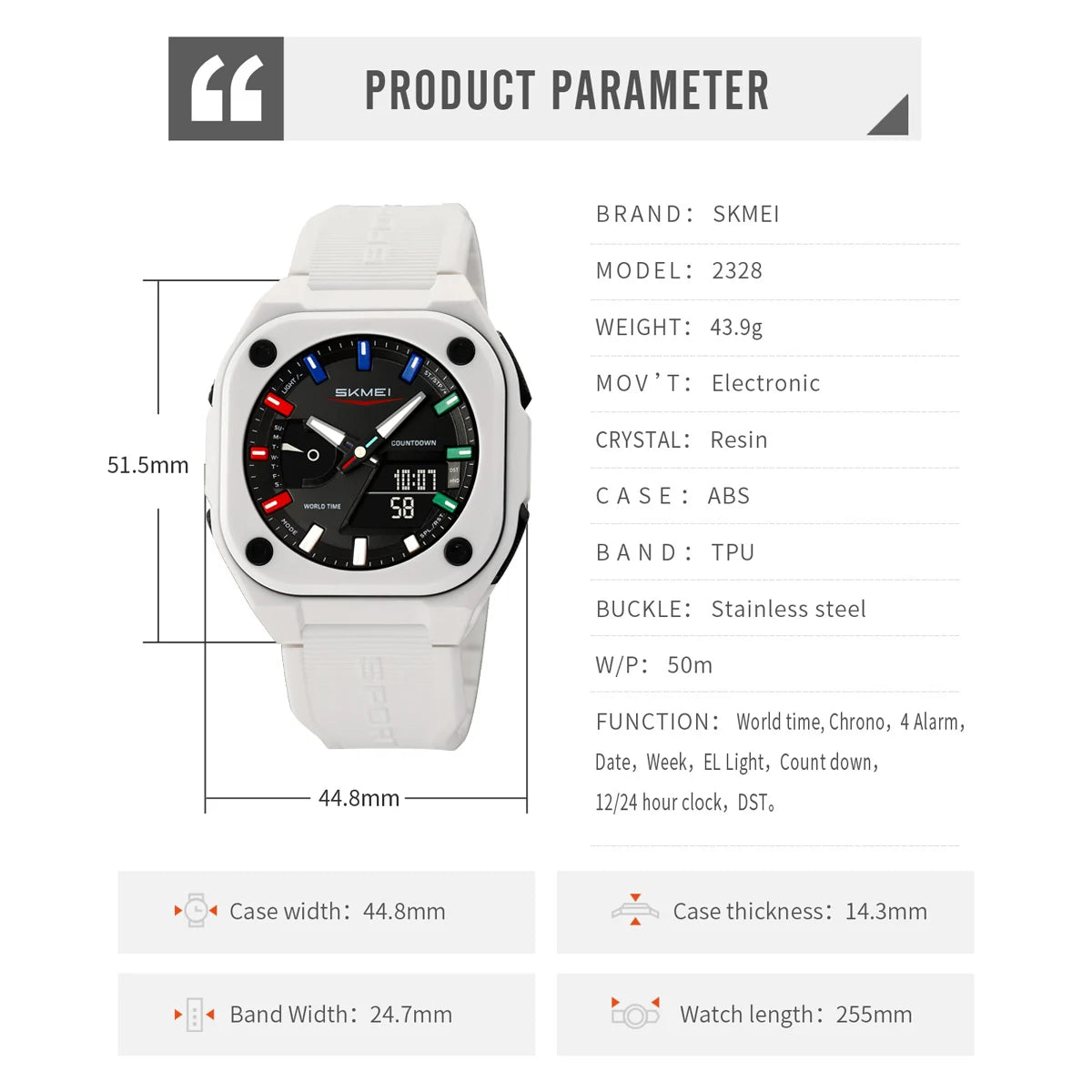 SKMEI Outdoor Double Display Digital Electronic Watch Fashion Sport Quartz Watches For Mens Women Chrono Waterproof Wristwatches