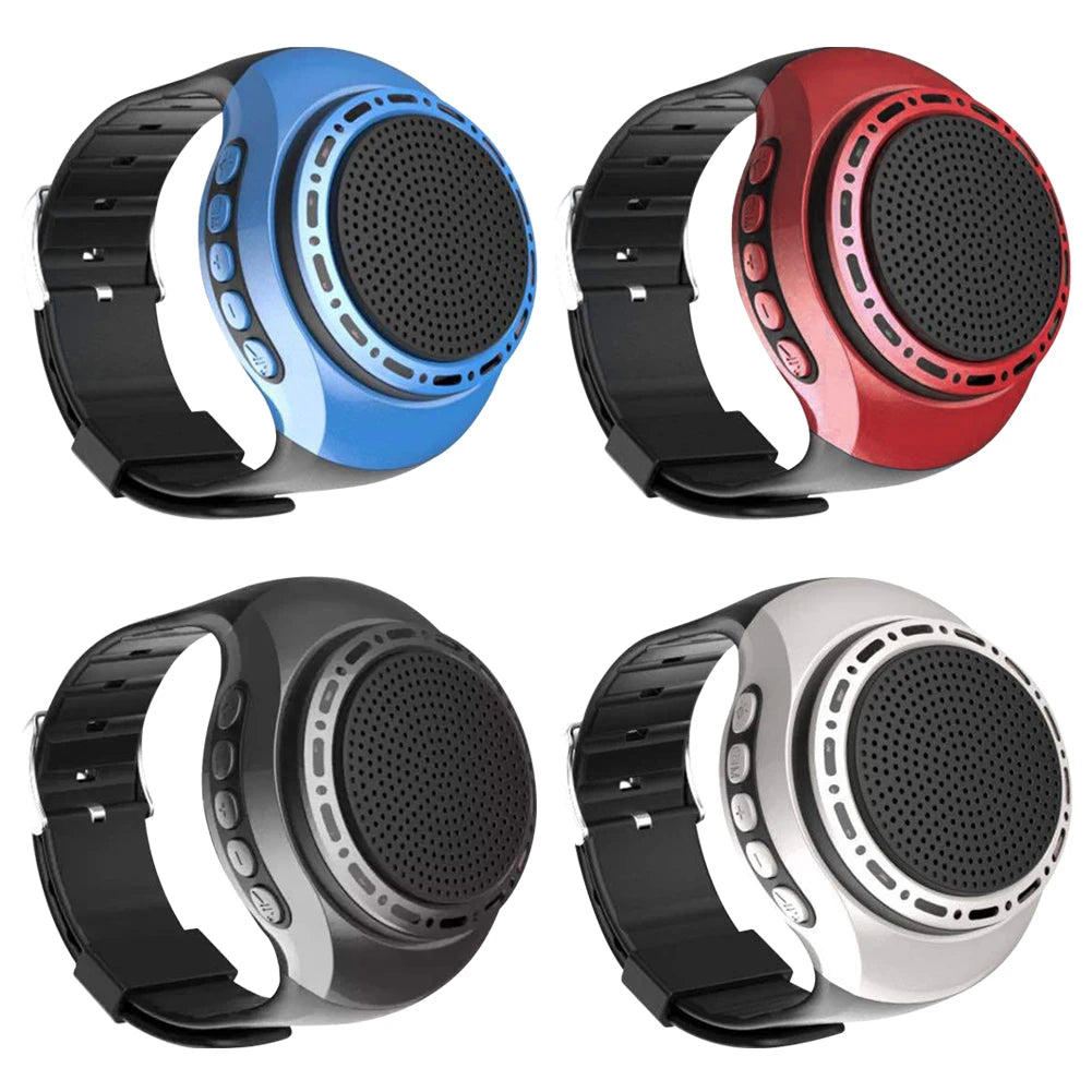 Cool Lighting Portable Wrist Watch Speaker Bluetooth-compatible Bicycle Audio 500mAh Music FM Radio Box USB Rechargeable
