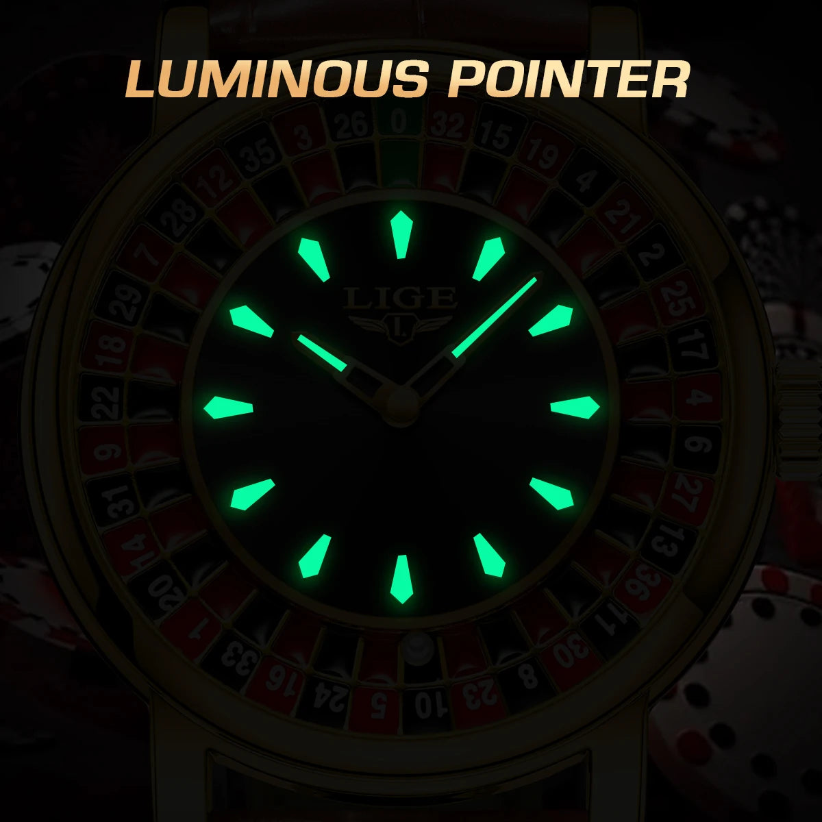 LIGE 2025 Creative Luxury Watches men Roulette Game Dial Fashion Mens Watch Waterproof Luminous Quartz Wristwatches Reloj Hombre