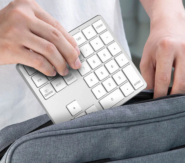 2.4G Bluetooth-Compatible Number Pad USB Rechargeable 35 Keys Digital Keyboard Ultra-thin Numpad Keyboard for Android IOS Window