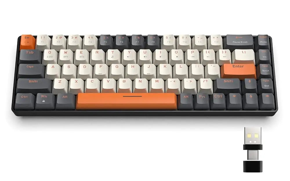 MAMBASNAKE x ZIYOU LANG K68 60% Wireless Mechanical Keyboard, Bluetooth 5.0/2.4GHz with Dual Mode 2-in-1 Receiver