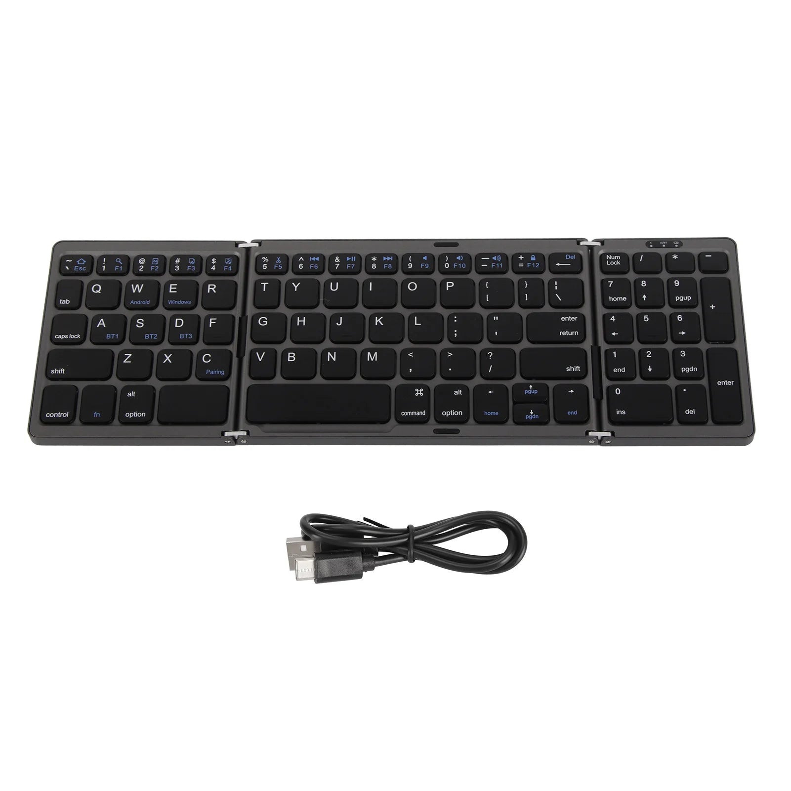 Bluetooth Keyboard Triple Fold Multiple Device Connection Wireless Keyboard for Laptop Tablet Phone