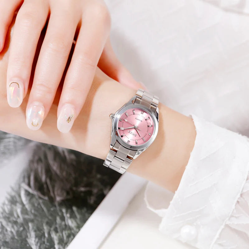 SKMEI Girls Watches Luxury Elegant Quartz Watch For Women Fashion Female Stainless Steel Strip Wristwatch Lady Simple Time Watch