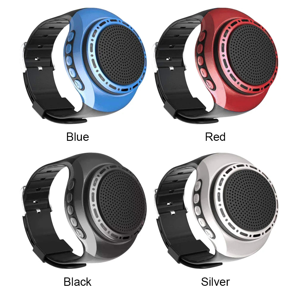 Cool Lighting Portable Wrist Watch Speaker Bluetooth-compatible Bicycle Audio 500mAh Music FM Radio Box USB Rechargeable
