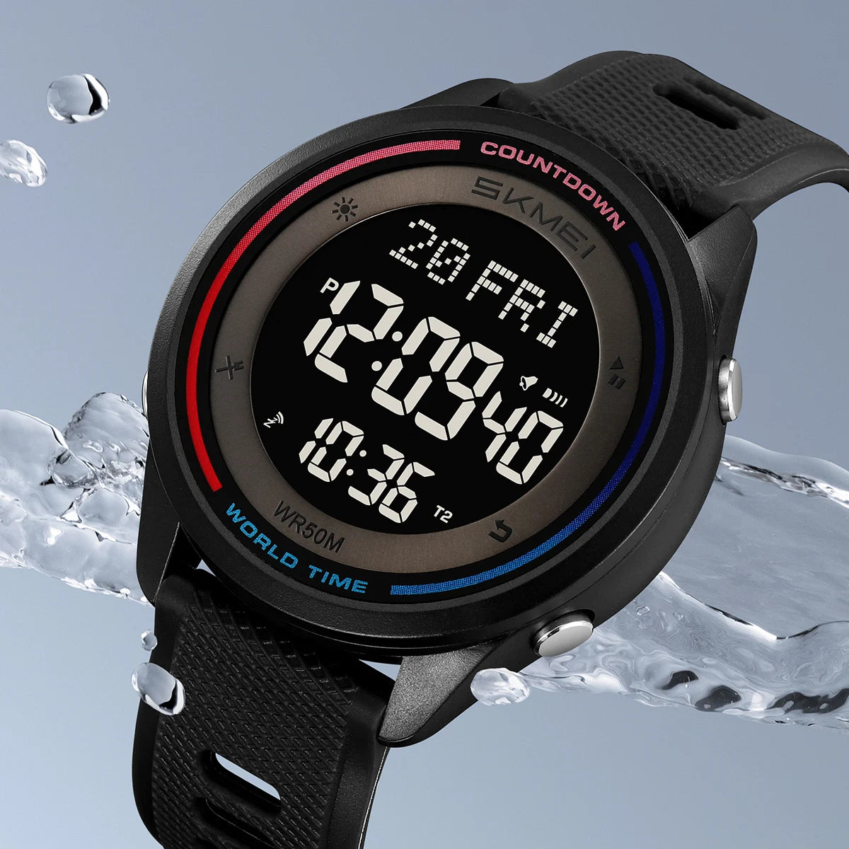 SKMEI Multifunctional Fashion Digital Wristwatch For Men Women Outdoor LED Light Waterproof Watches Sports Chrono Military Watch