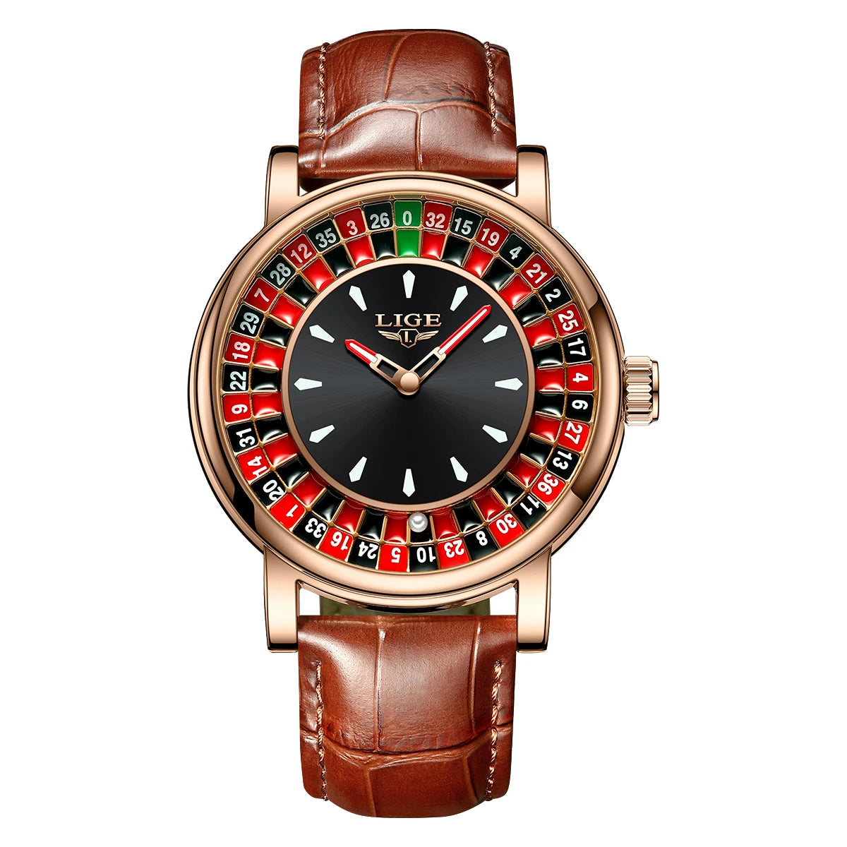 LIGE 2025 Creative Luxury Watches men Roulette Game Dial Fashion Mens Watch Waterproof Luminous Quartz Wristwatches Reloj Hombre