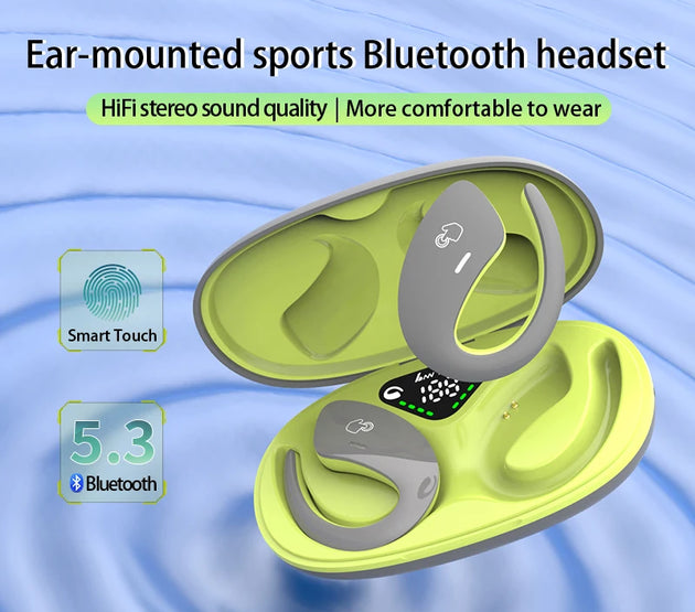 Bone Conduction Sports Bluetooth Headset TWS Wireless Headphones IPX5 Waterproof Earbuds With Mic HD Call HiFi Music Earphone