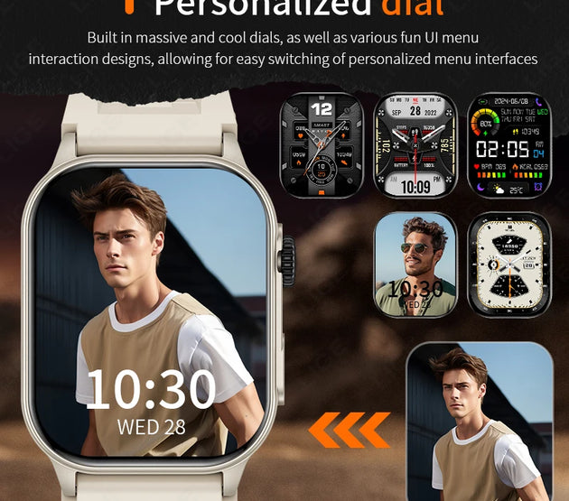 LIGE Smart Watch for Men Women LED Flashlight Full Touch Screen Sport Fitness Watches BT Call Digital Smartwatch Wristwatch New