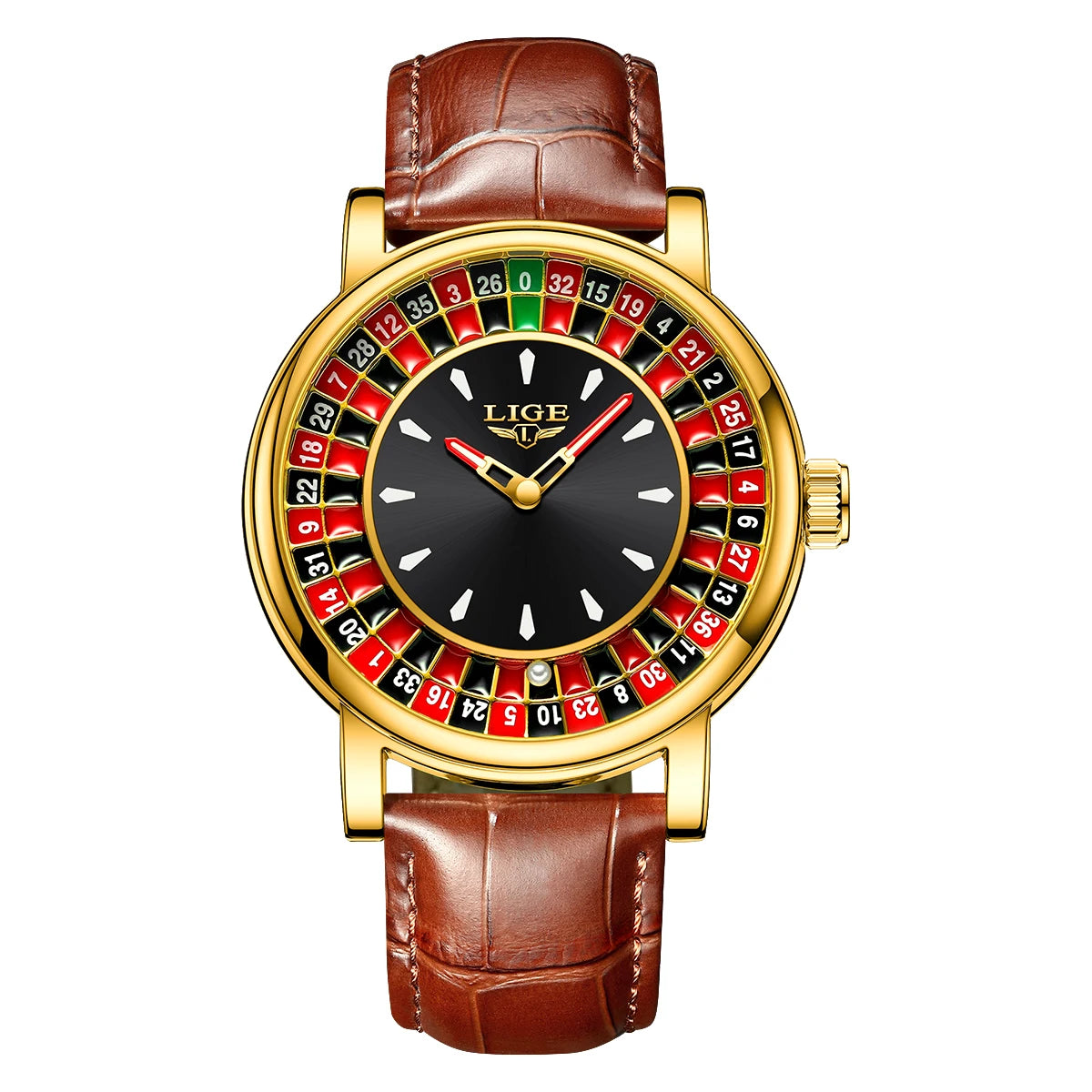 LIGE 2025 Creative Luxury Watches men Roulette Game Dial Fashion Mens Watch Waterproof Luminous Quartz Wristwatches Reloj Hombre