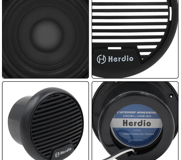 Herdio 140W Two-Way Marine Waterproof Stereo Mini Speaker System Is Applicable To ATV UTV Motorcycle Outdoor