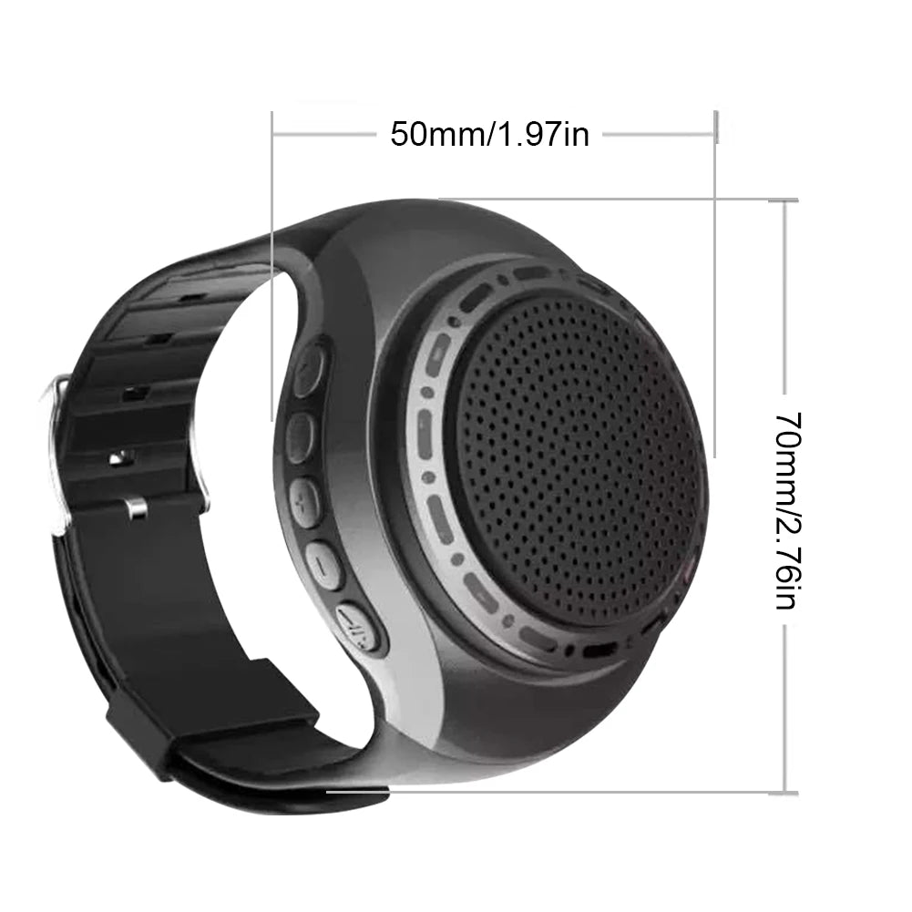 Cool Lighting Portable Wrist Watch Speaker Bluetooth-compatible Bicycle Audio 500mAh Music FM Radio Box USB Rechargeable