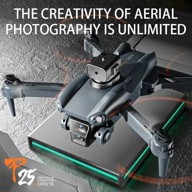 P25 Drone 8K Professional HD Dual Camera Brushless Remote Control 360° Intelligent Obstacle Avoidance Foldable Quadcopter Toys