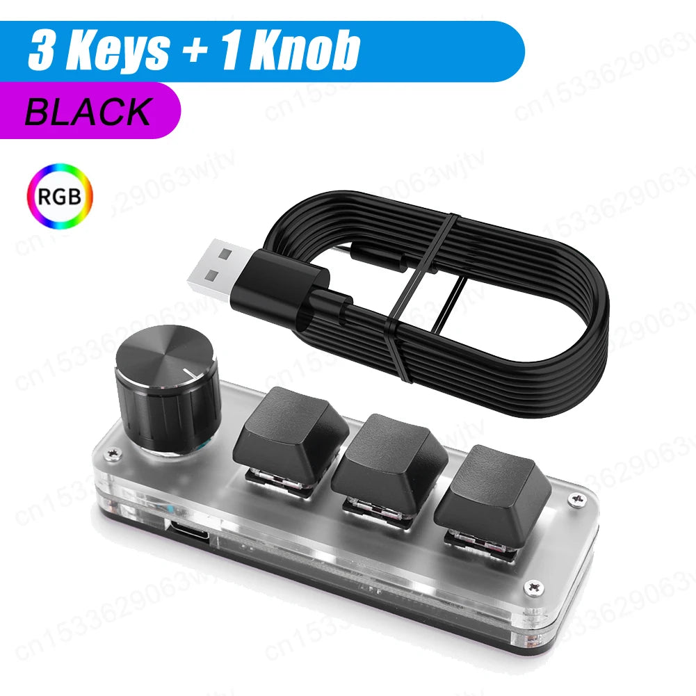 Programmable Keyboard Custom PC 12 Key 3 Knob Bluetooth/USB Wired Customized Hot Swap Shortcut Key for PC Macbook Laptop
