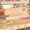 FELICON Wireless Bluetooth Keyboard, Mini Portable 84-Key Typewriter Retro Round Keycaps Keyboard,Compatible with Android, Win