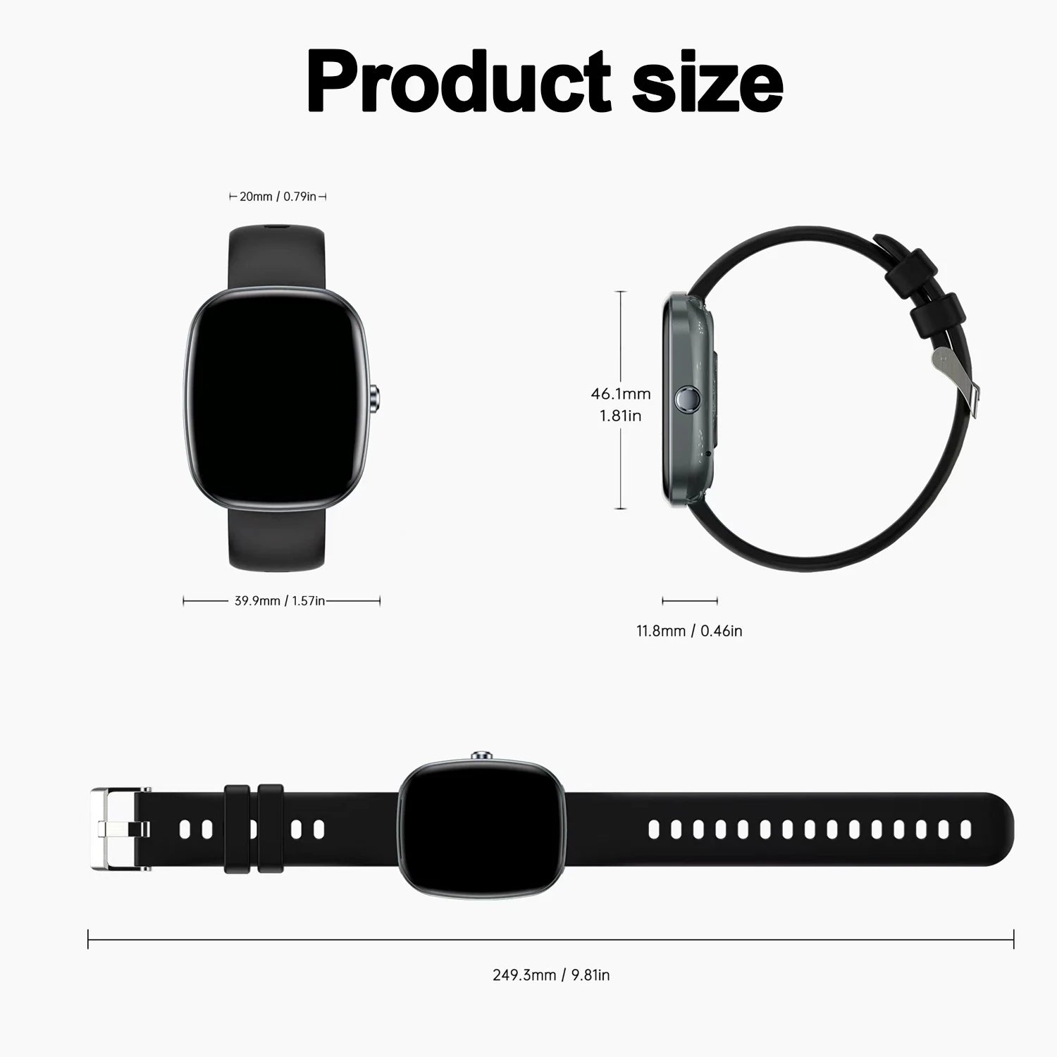 Smart watch, wireless calling/dialing, multiple sports modes, music playback control, suitable for iPhone/Andriod