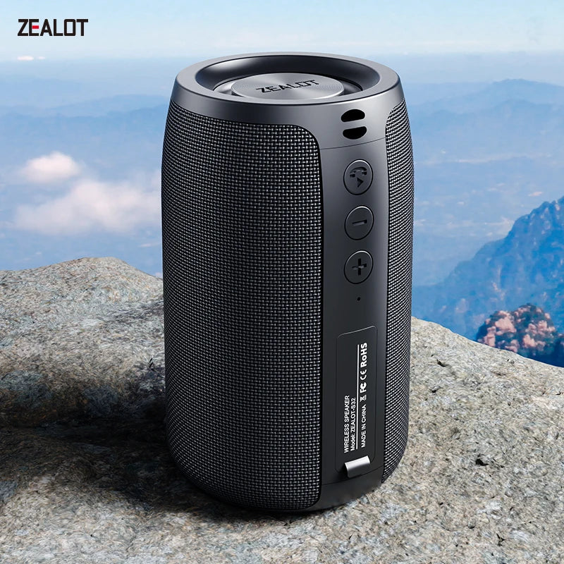 ZEALOT S32 Portable Bluetooth Speaker Mini Wireless HIFI Subwoofer Speaker with fm Radio Column Support TF, TWS, USB Flash Drive